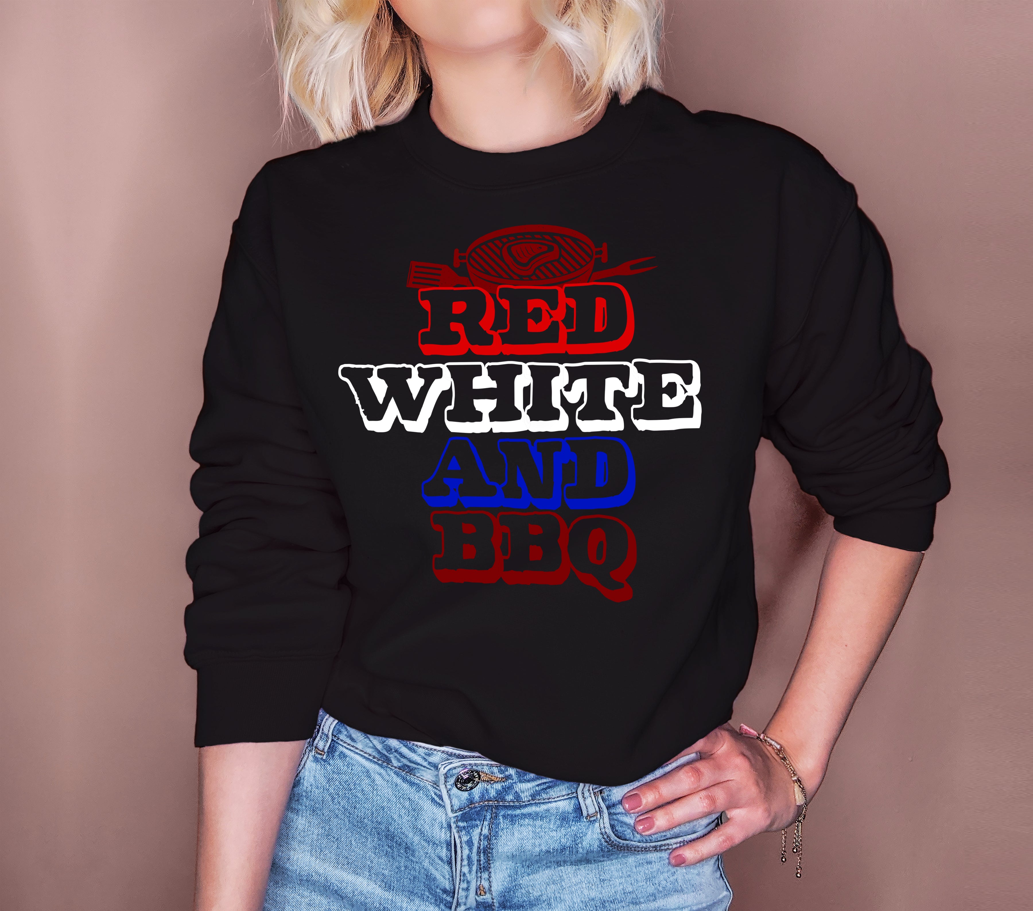 Red White And Bbq Sweatshirt