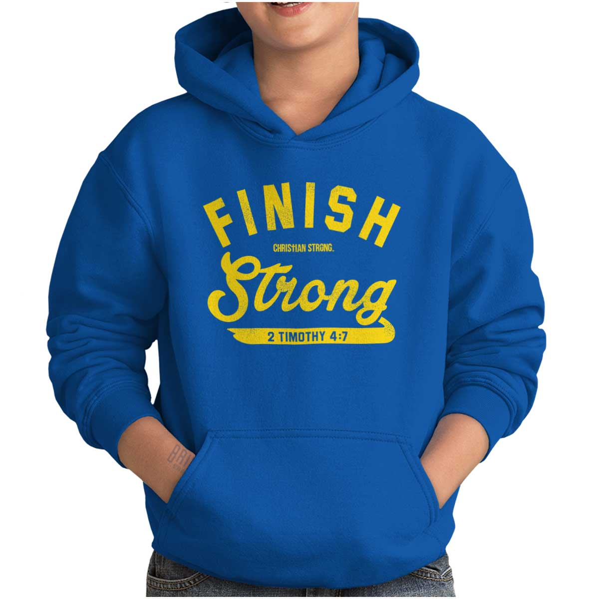 Finish Strong Scripture Youth Hoodie