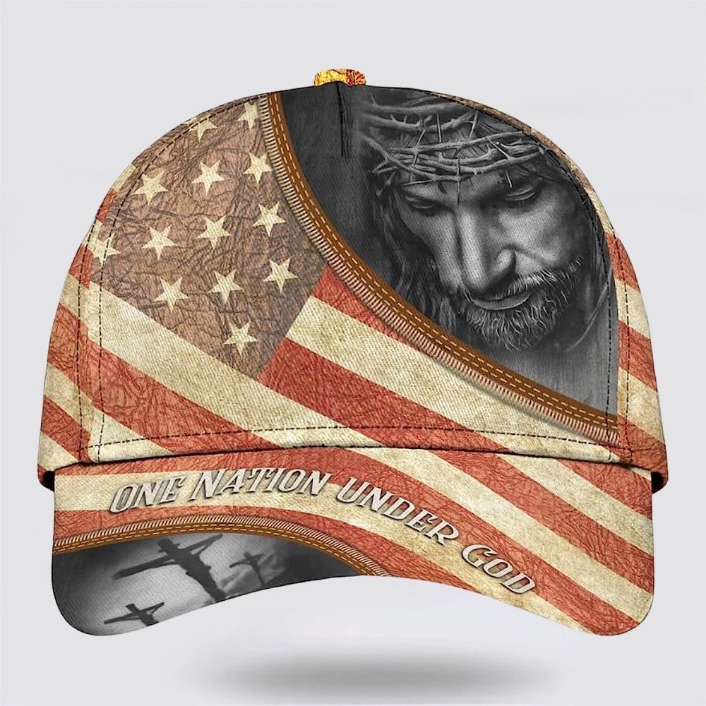 Jesus With Crown Of Thorns Classic All Over Print Baseball Cap, God Cap, Gift Ideas For Male