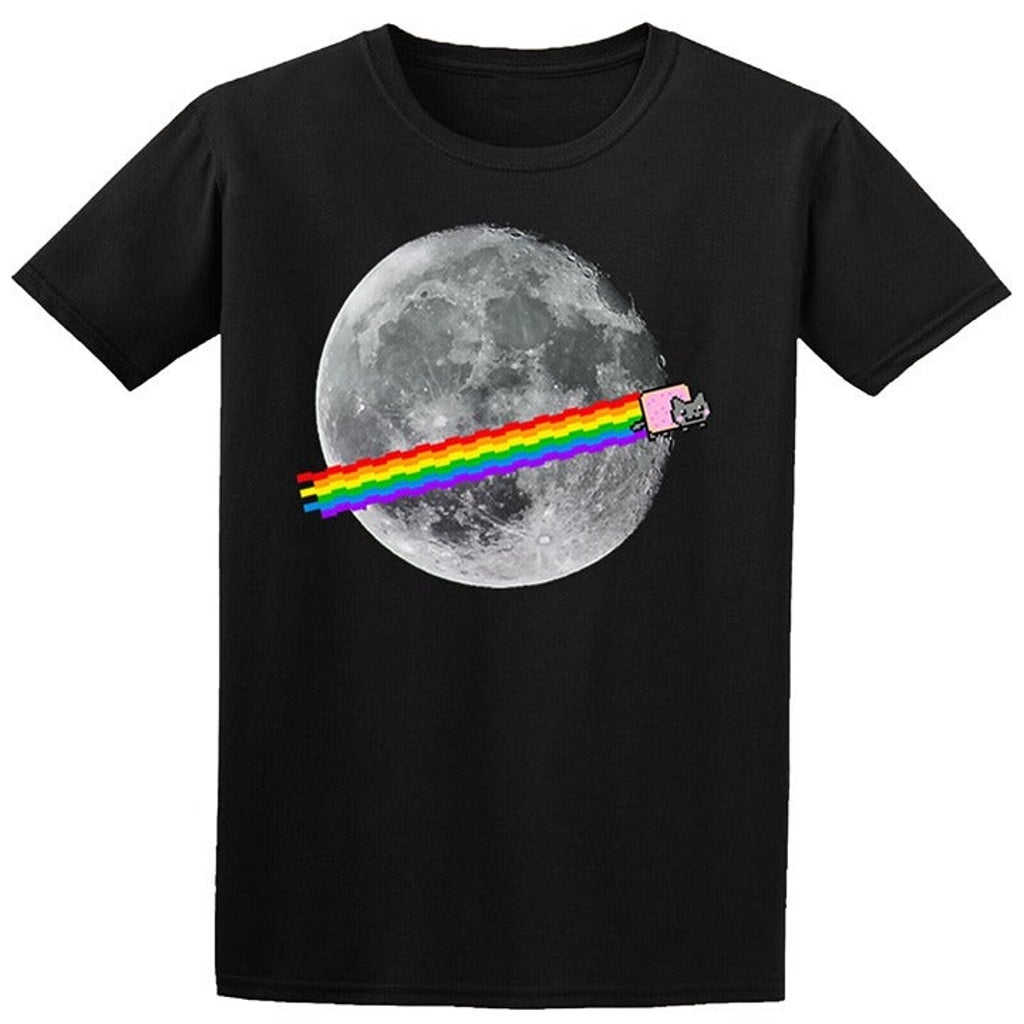 Rainbow Nyan Cat Over the Moon Kids T shirts Boys Girls Teen