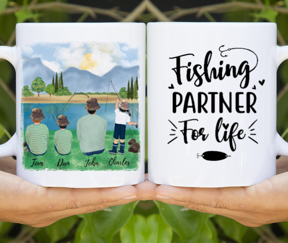 Personalized Mug, Dad and Son Fishing Partners For Life