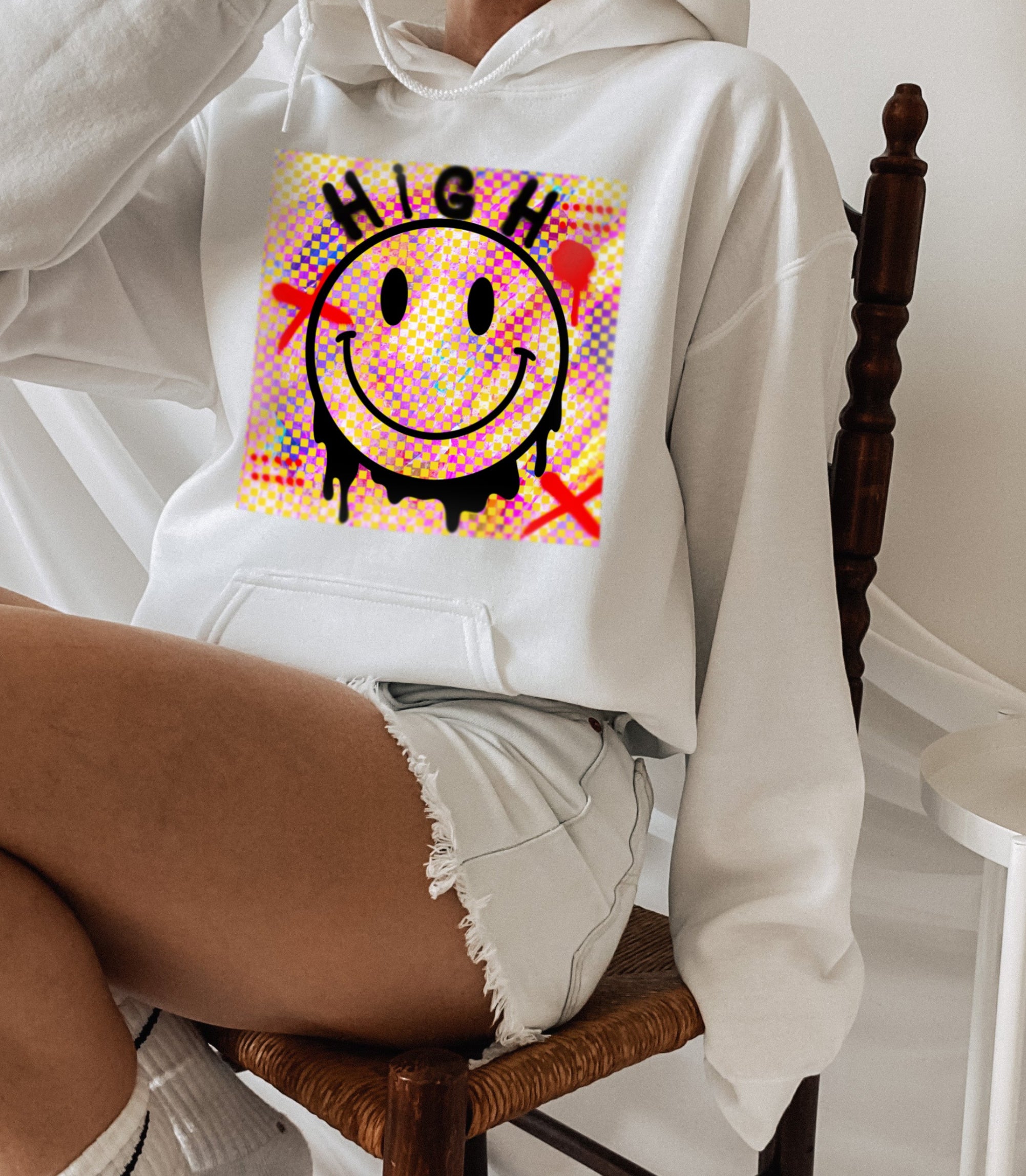 High Smiley Face Hoodie