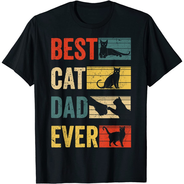 Mens Best Cat Dad Ever Funny Fathers Day Cat dad T-Shirt