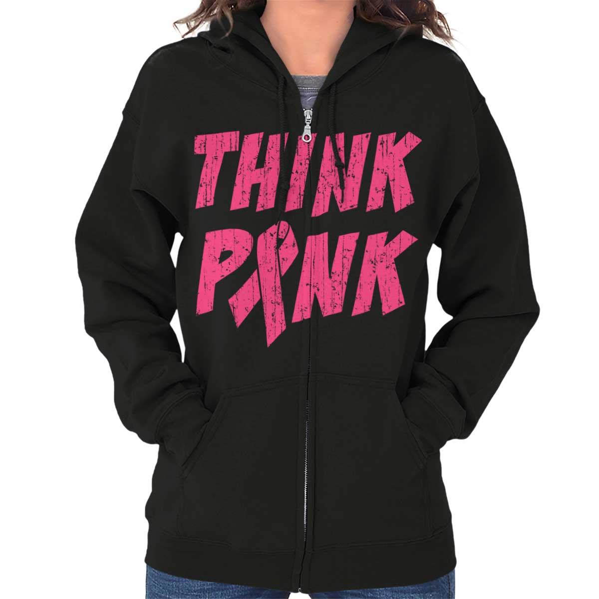 Think Pink Zip Hoodie