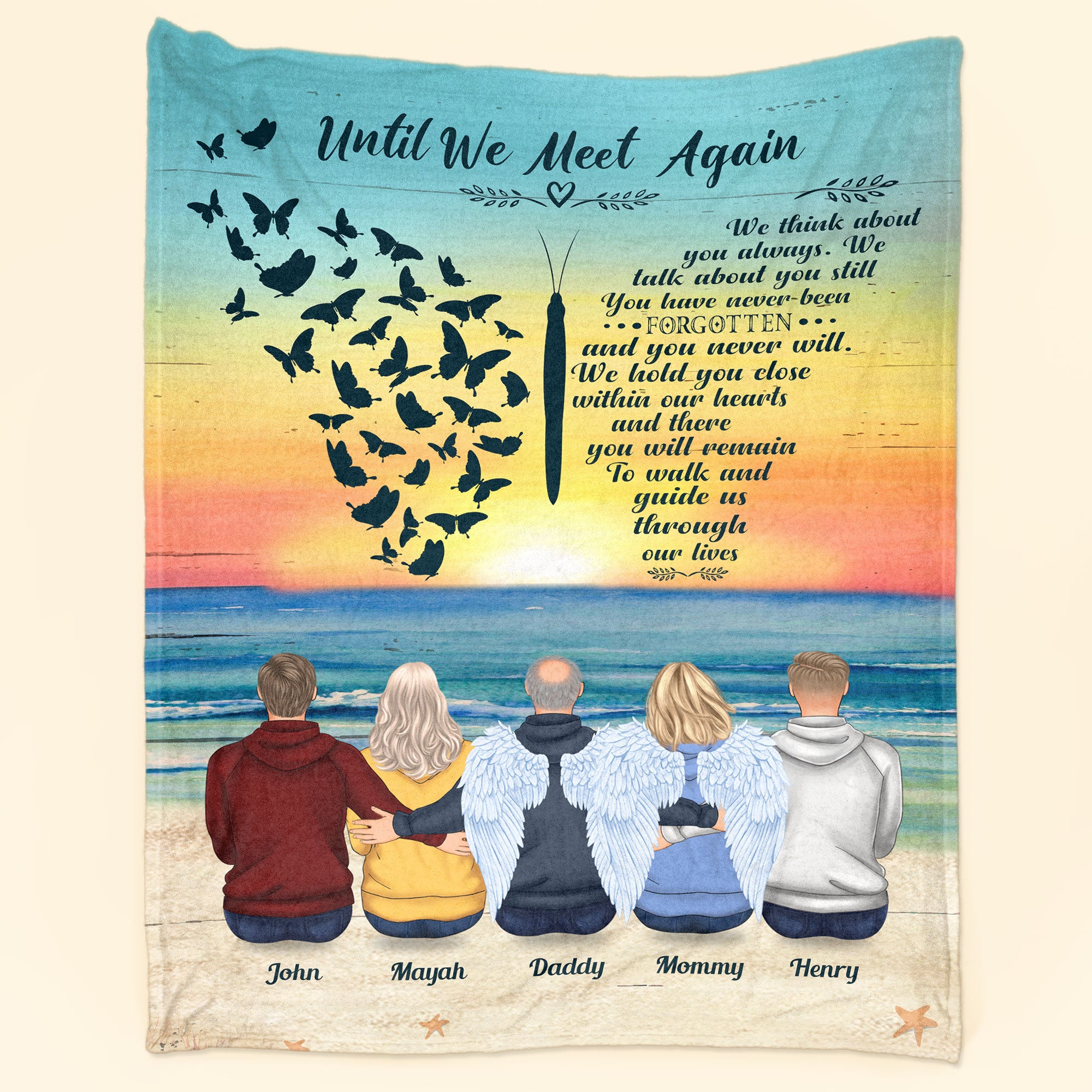 Until We Meet Again – Personalized Blanket – Birthday Gifts, Memorial Gifts For Family Members, Brothers, Sisters, Mom, Dad