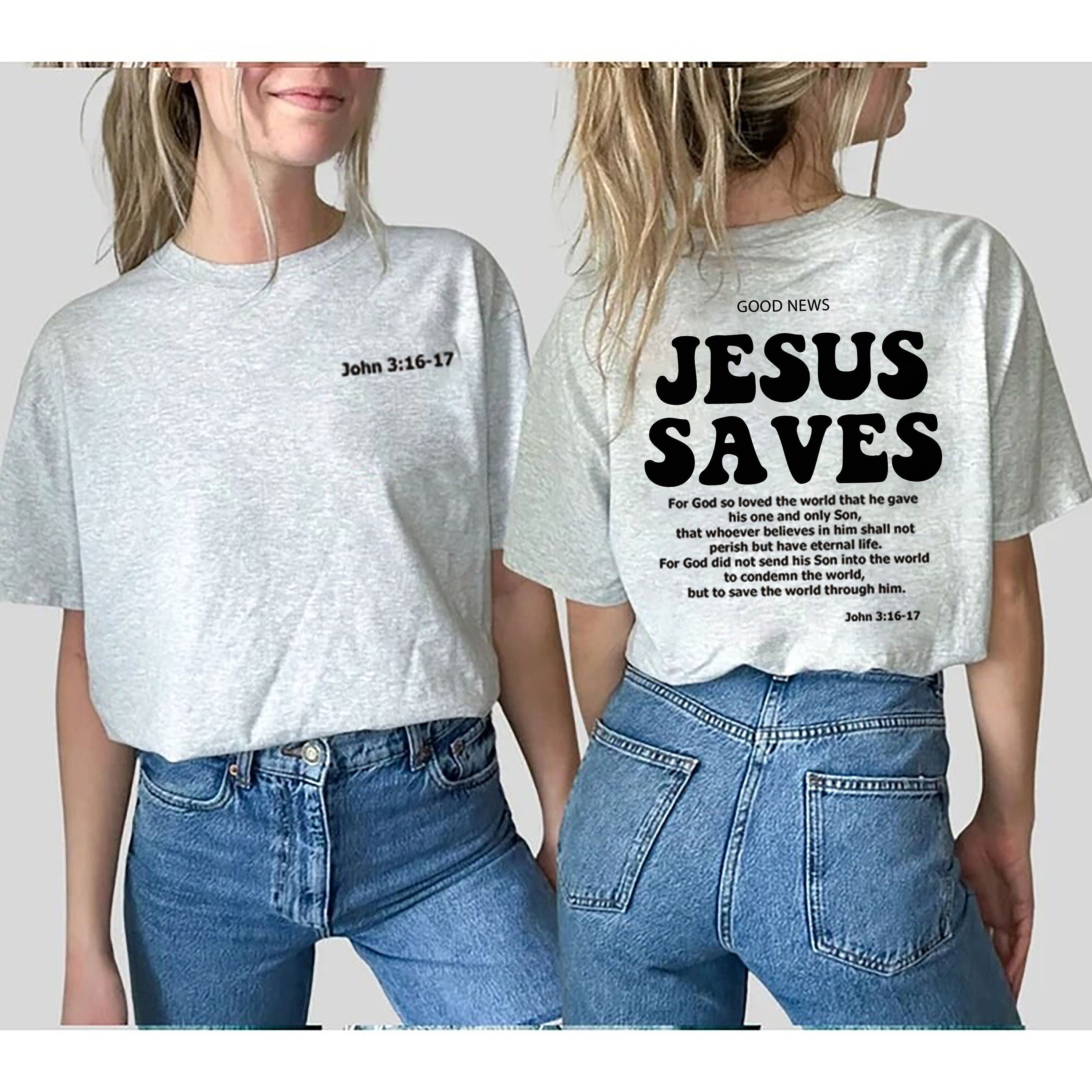 Jesus Saves Shirt, Bible Verses Apparel, Religious Gift Clothes, Christian Sweatshirt, Church Sweater, Trendy Aesthetic Clothing