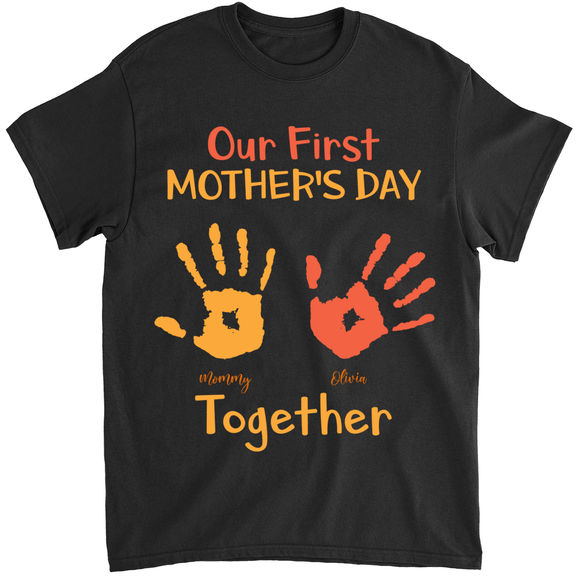 Mother’s Day – Mother’s Day Shirt – First Mother’s Day Shirts,handprint Mom and Baby Shirt And Bodysuit Set, Our First Mothers Day Matching Shirt, Gift For New Mom – Personalized Onesie