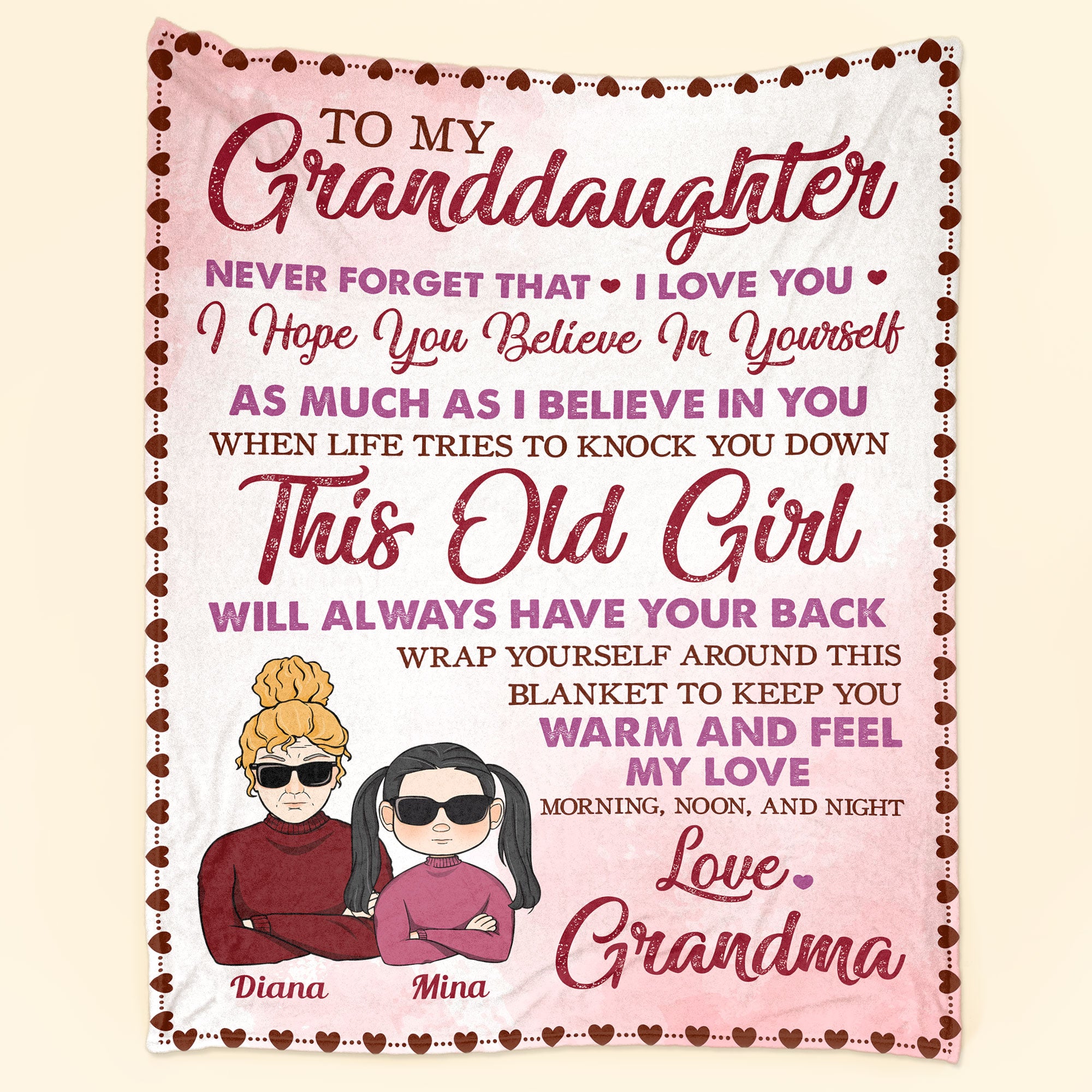 The Love Between Grandma And Granddaughter – Personalized Blanket