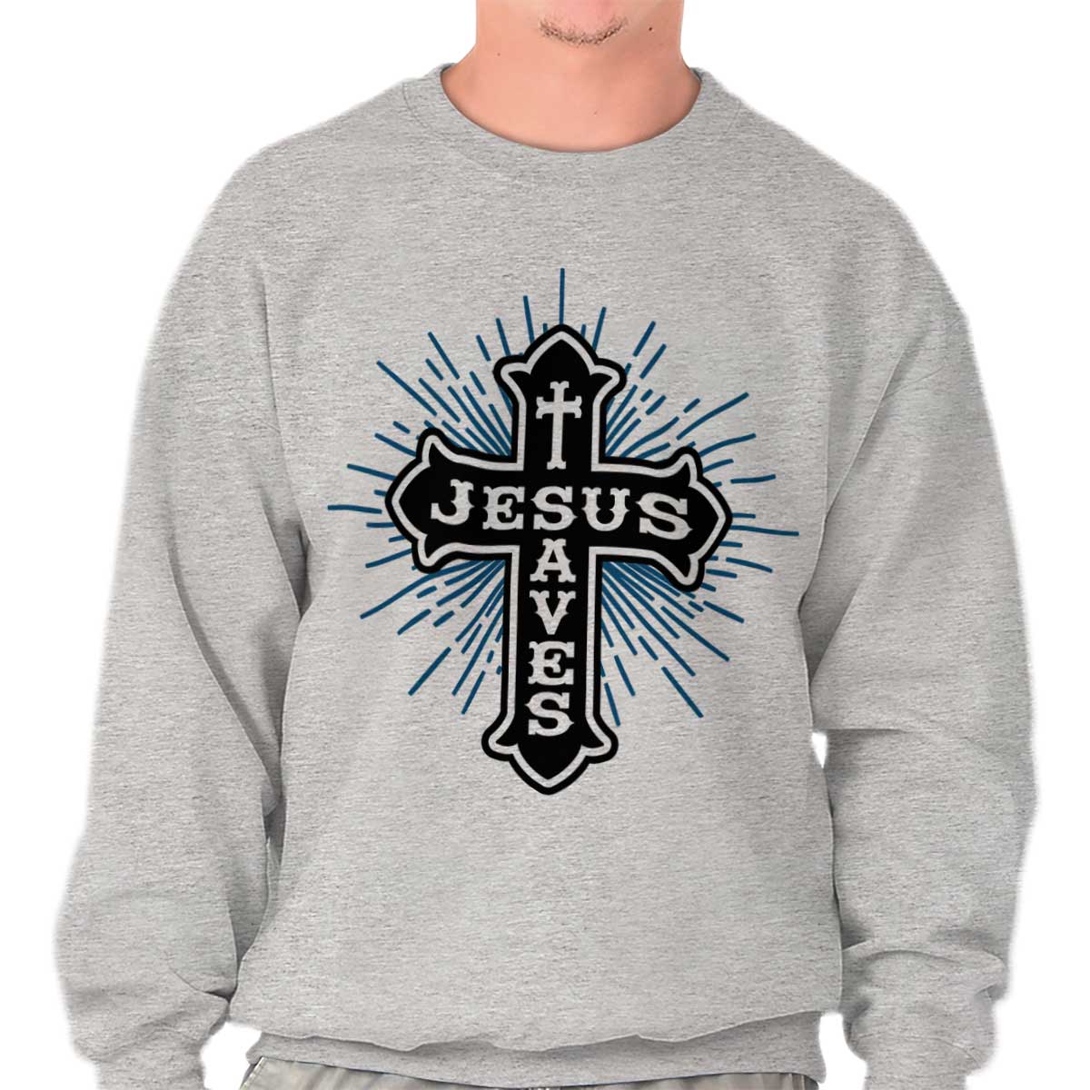 Jesus Christ Saves Crewneck Sweatshirt