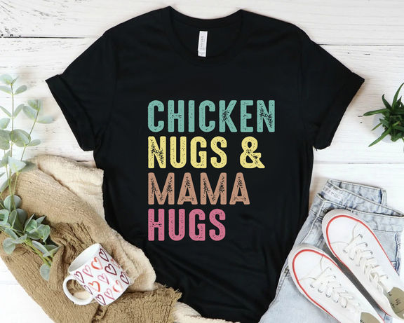 Mother’s Day Shirt – Chicken Nugs And Mama Hugs Shirt, Funny Kids Shirt, Chicken Nugget Lover Shirt, Mothers Day Shirt, Cute Toddler Shirt, Mom Life Shirt – Personalized Onesie