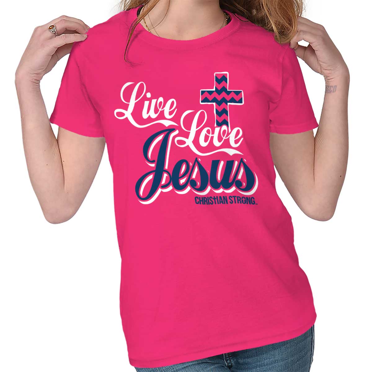 Live Love Jesus Ladies T Shirt