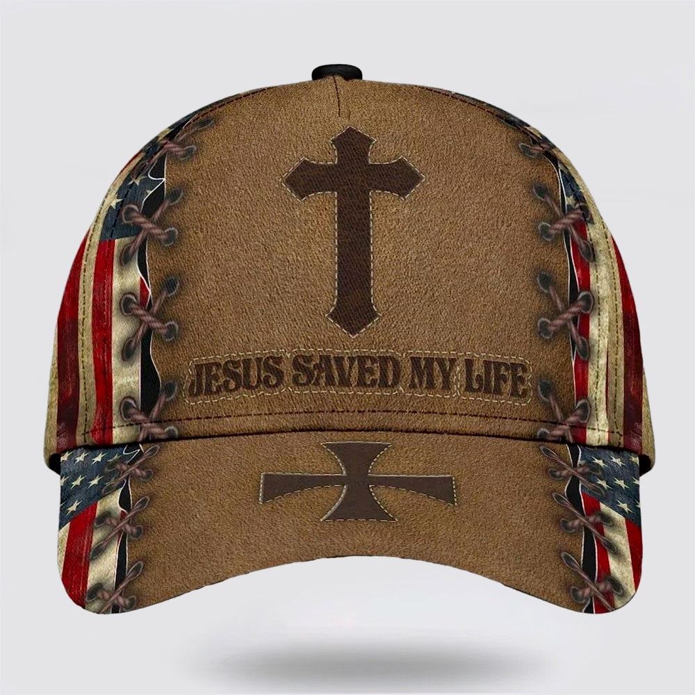 Jesus Saved My Life Cross Classic All Over Print Baseball Cap, God Cap, Gift Ideas For Male