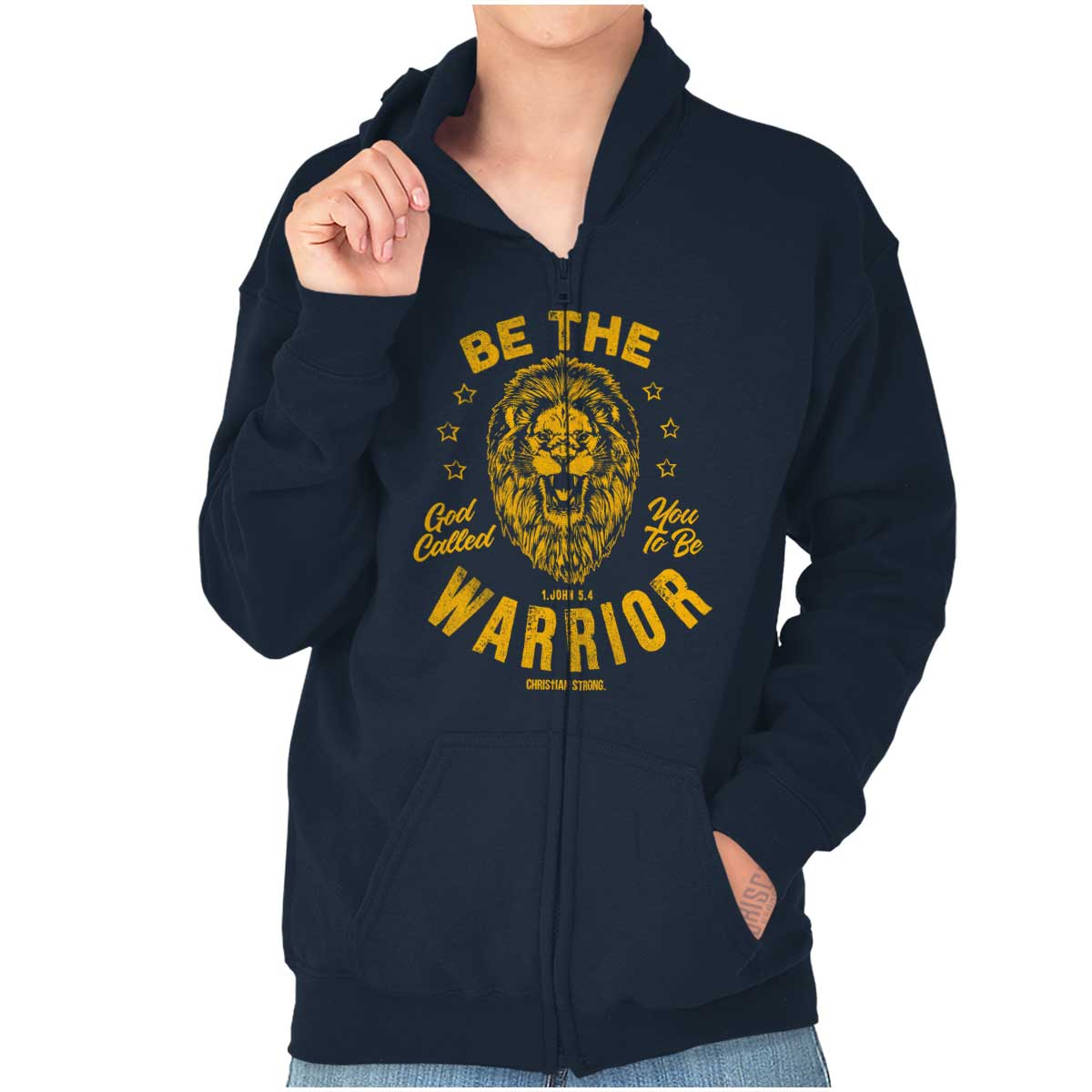 Be The Warrior Lion Youth Zip Hoodie