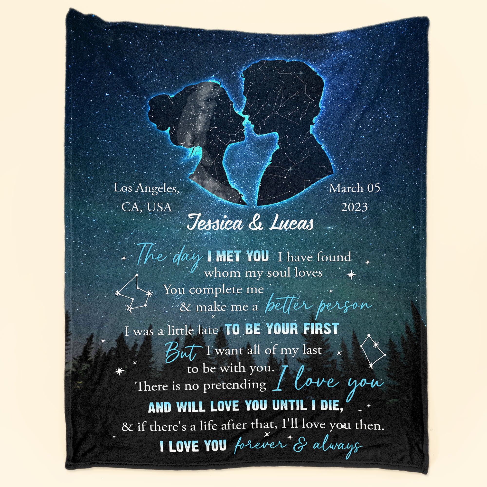 The Day I Met You I Found The One Whom My Soul Loves – Personalized Blanket