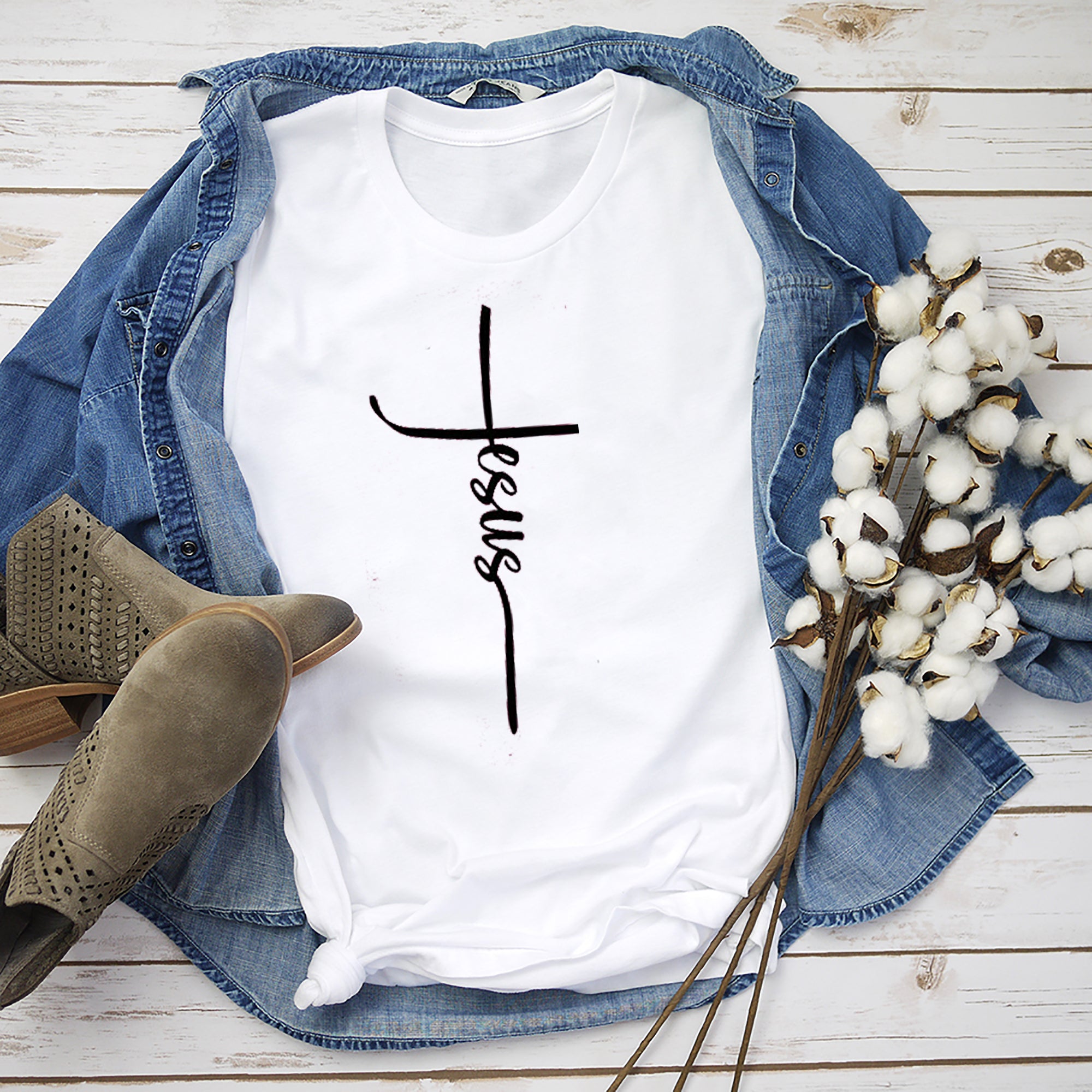 Jesus Vertical Cross Shirt  Faith Shirts  Inspirational Mom Shirts Spiritual Mom Shirt