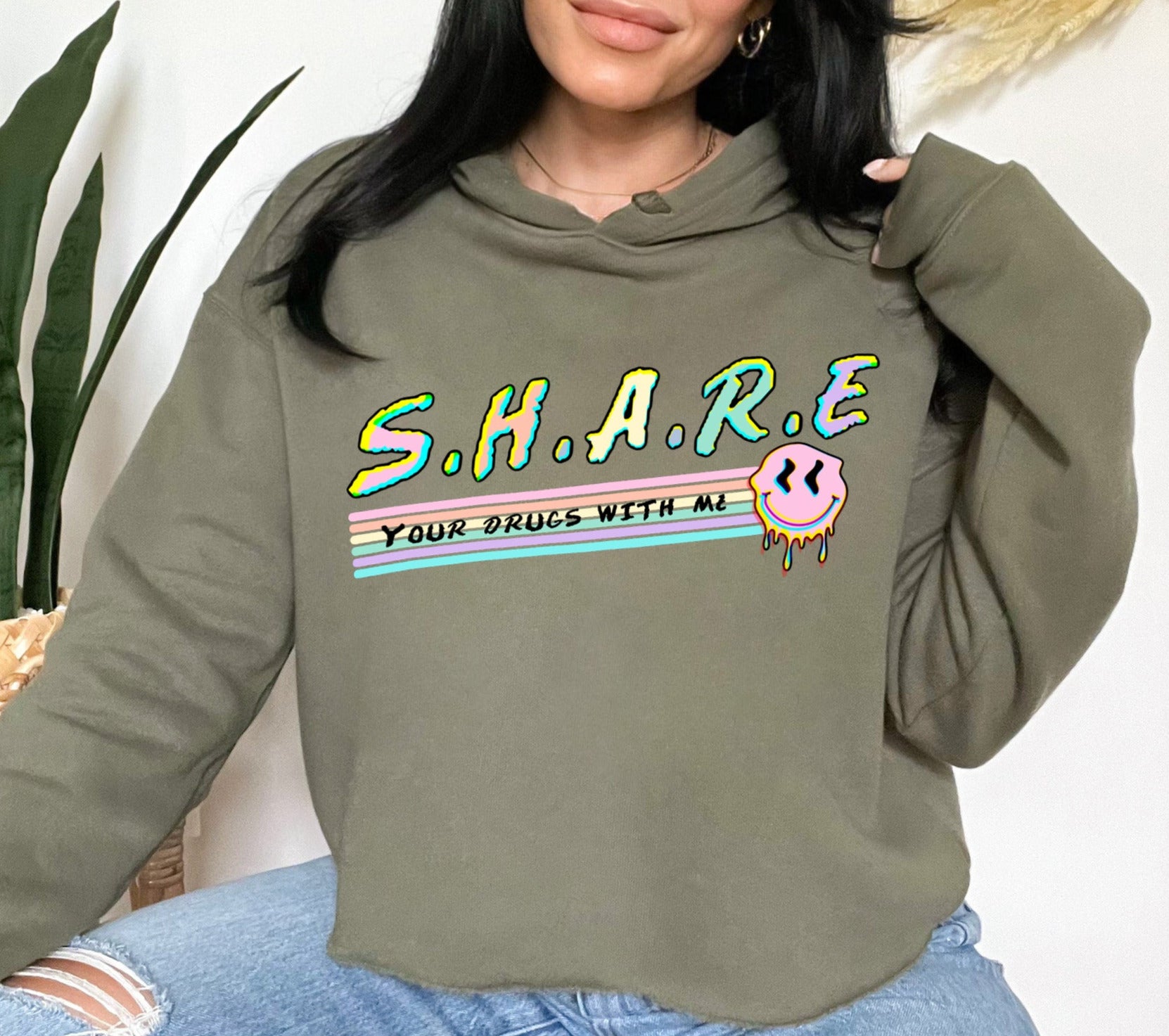 Share Your Drugs With Me Crop Hoodie