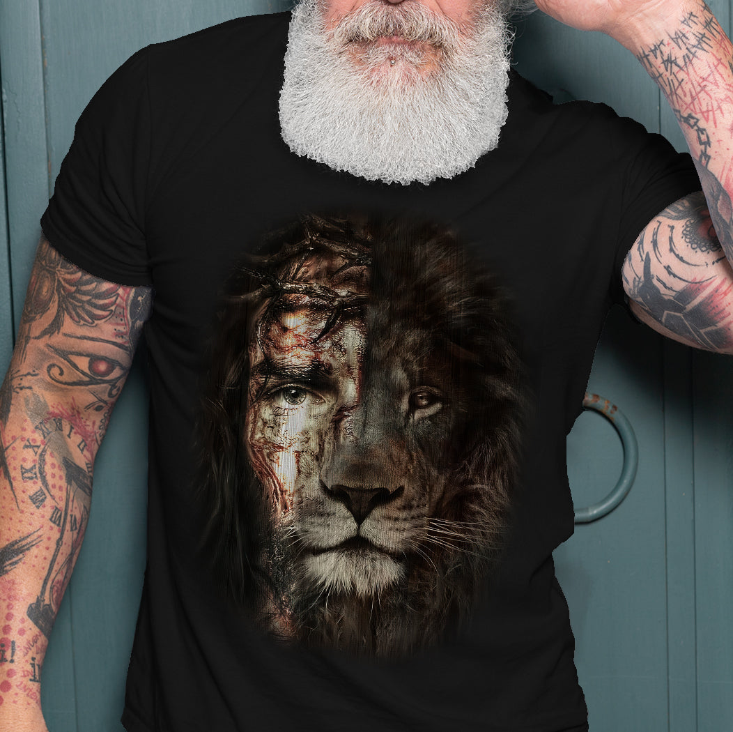 Jesus And Lion Of Judah Shirt Christian T Shirt