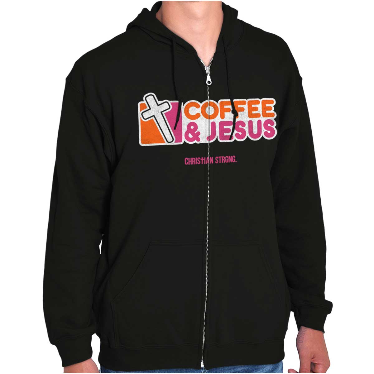 Coffee And Jesus Donuts Zip Hoodie