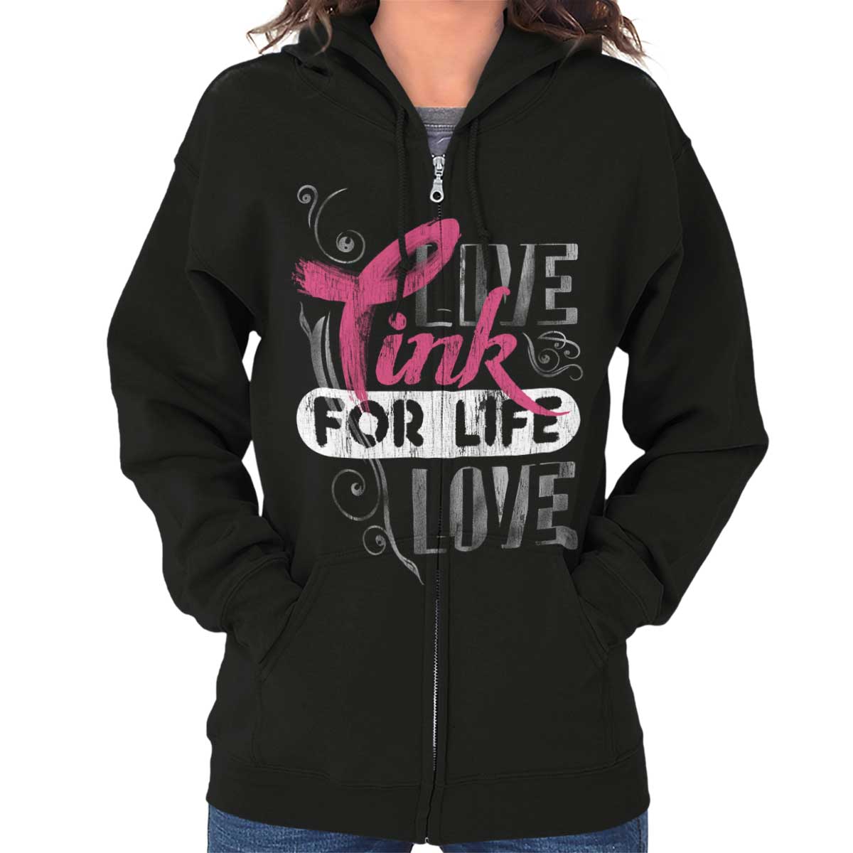 Pink For Life Zip Hoodie