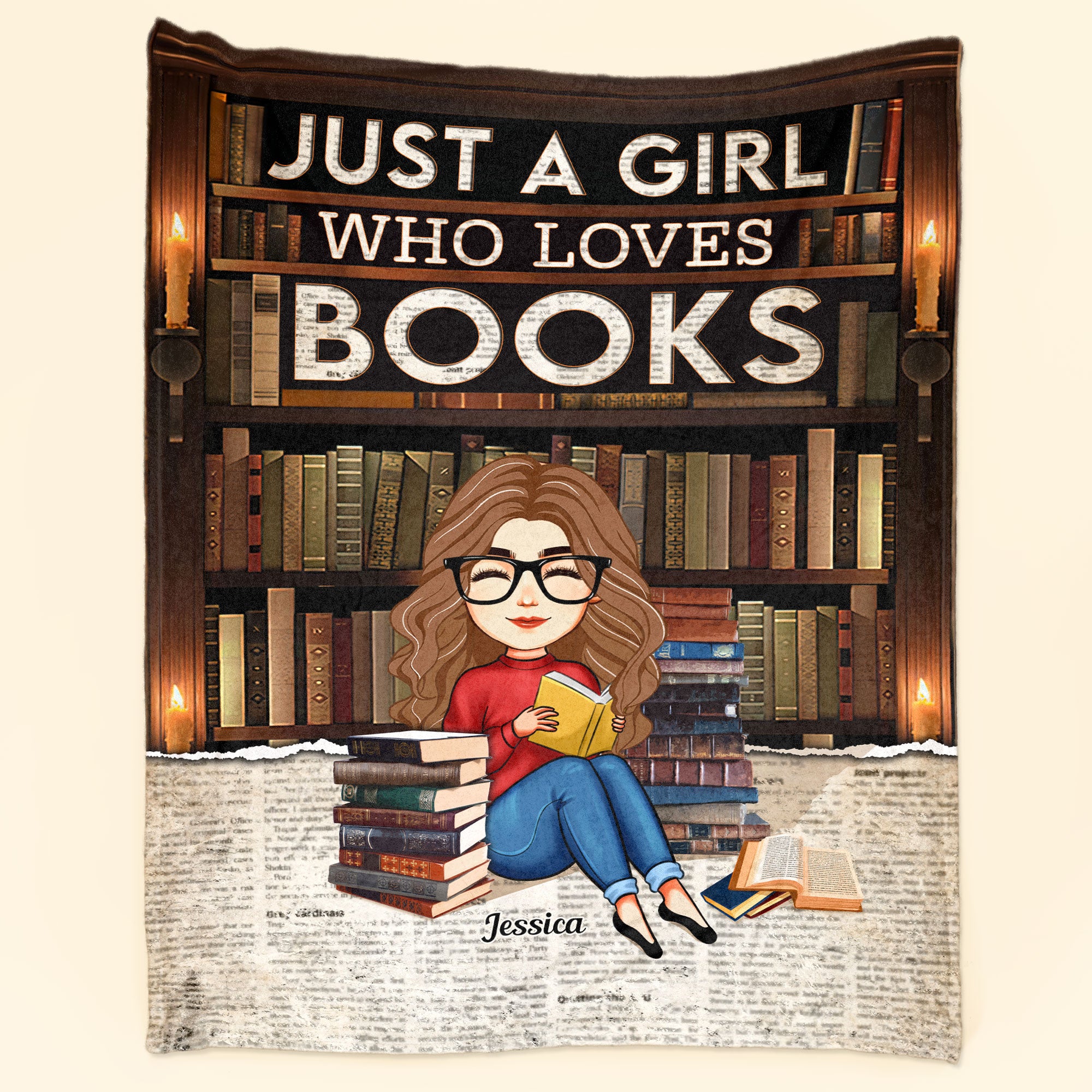 Just A Girl Who Loves Book – Personalized Blanket