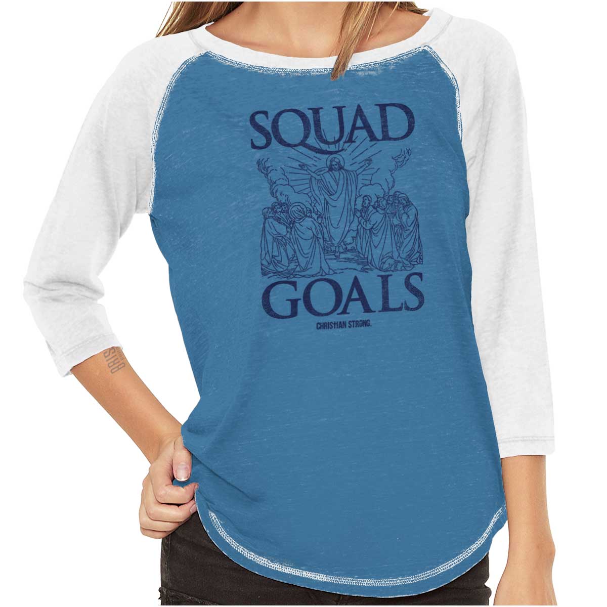 Jesus Squad Goals Baseball Raglan T