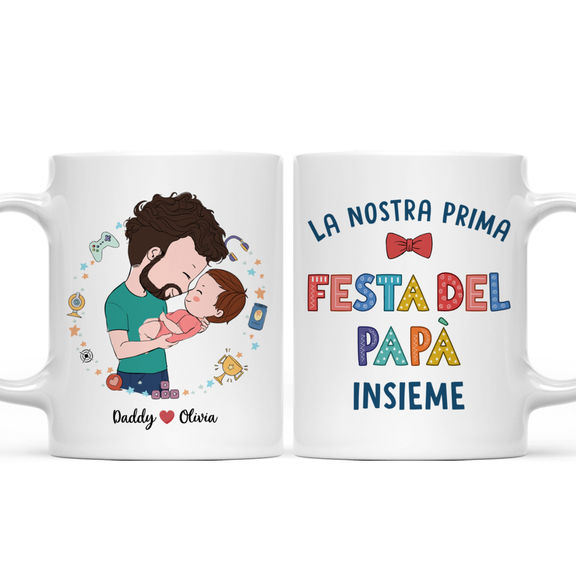 Padre e bambino – La nostra prima festa del papà insieme (I) – Personalized Mug