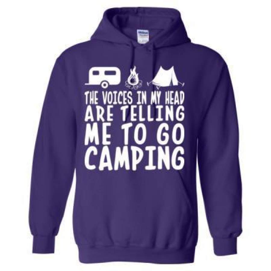 AGR The Voices In My Head Are Telling Me To Go Camping – Heavy Blend™ Hooded Sweatshirt