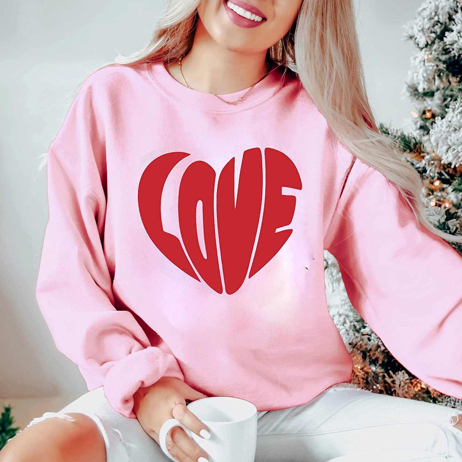 Cute Love Heart T-Shirt, Valentine’S Day Heart Sweatshirt, Lovely Couple Day Long Sleeve, Xoxo Valentine Graphic Hoodie For Couple