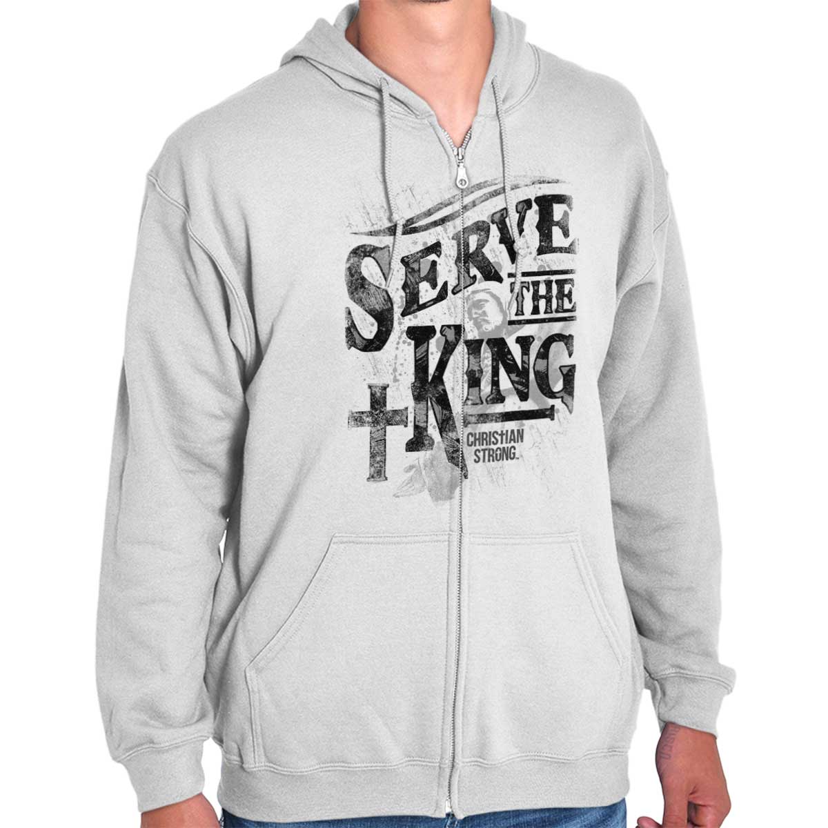 Serve The King Jesus Christ Zip Hoodie