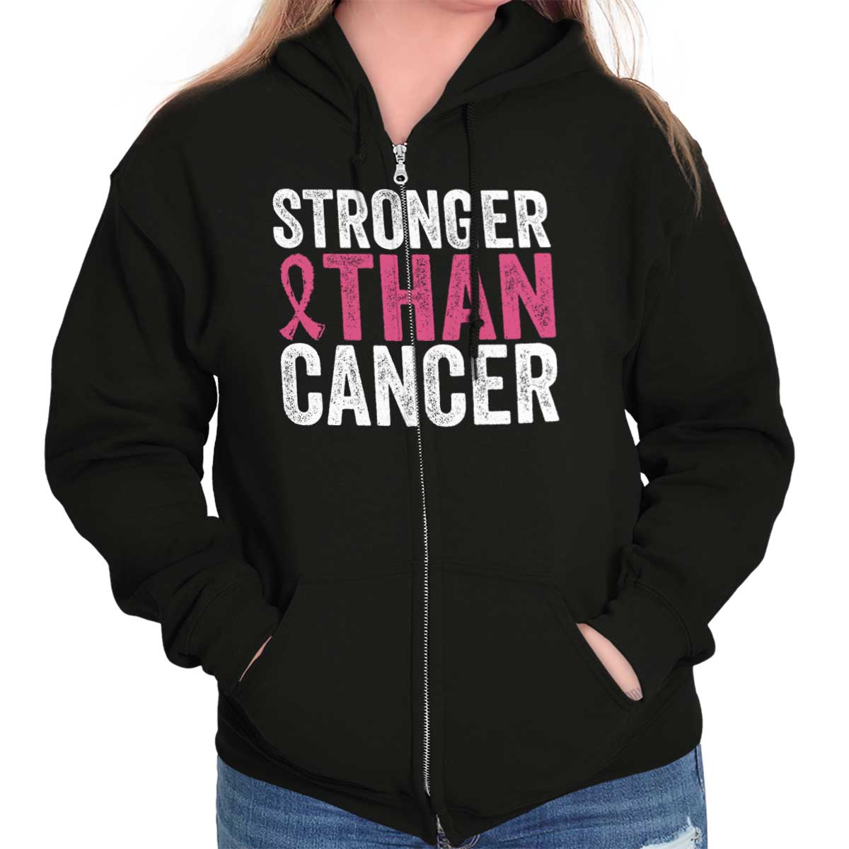 Stronger Than Cancer Zip Hoodie