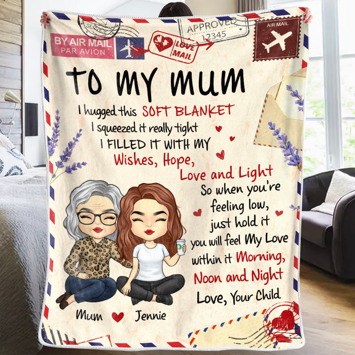 You Will Feel My Love Within It – Family Personalized Custom Fleece Blanket – Mother’s Day Gift For Mom From Daughter, Gift for Mom