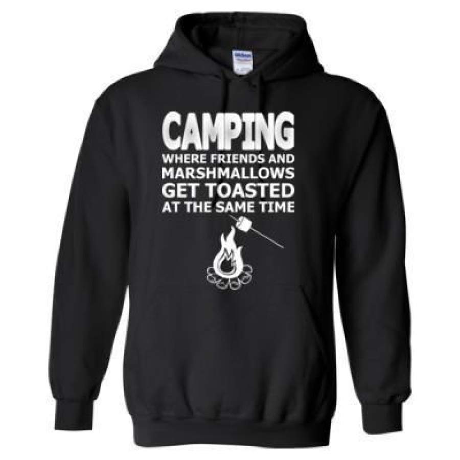 AGR Camping Where Friends And Marshmallows Get Toasted At The Same Time – Heavy Blend™ Hooded Sweatshirt