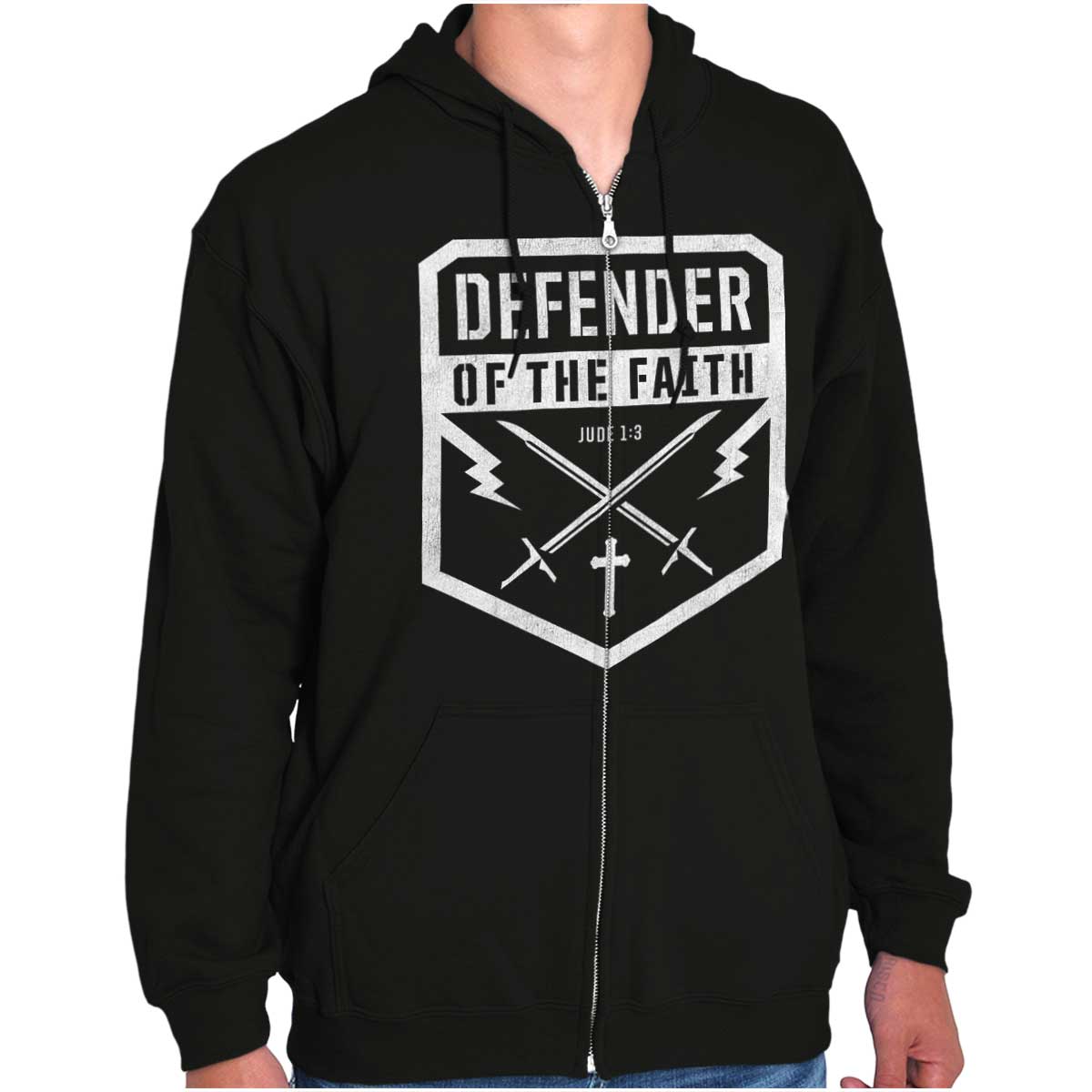 Defender Of The Faith Zip Hoodie