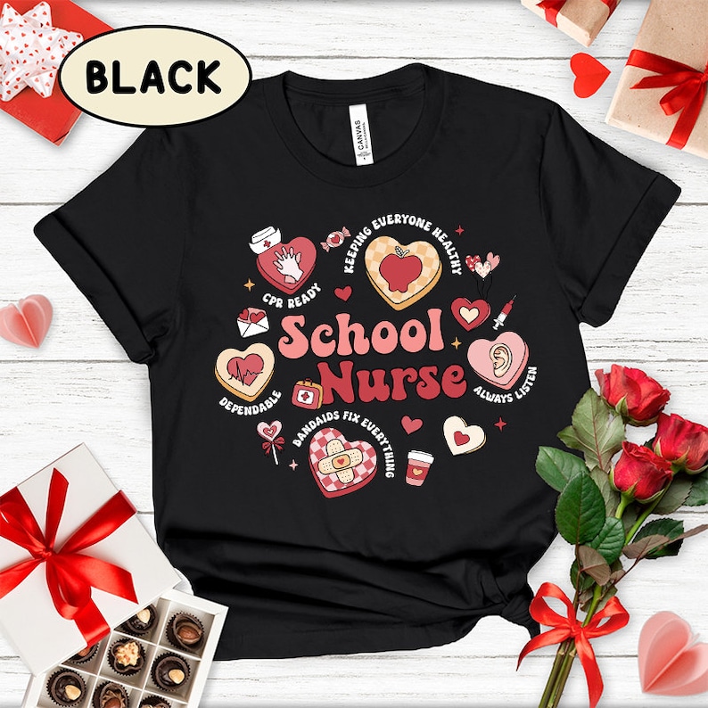 Valentine School Nurse Shirts, School Nurse Valentine Shirt, Vday School Nurse Nursing, Nursing Appreciation Gift, School Nurse Sweatshirt