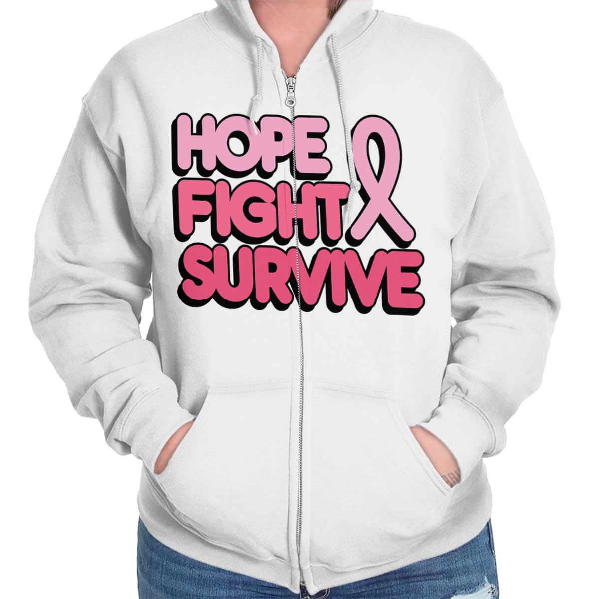 Hope Fight Survive Bca Zip Hoodie