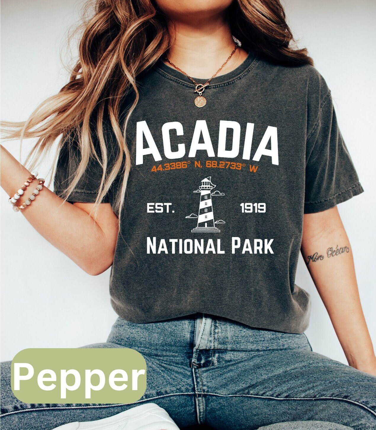 Acadia National Park Comfort Colors Shirt | Maine T Shirt| Maine Lighthouse Shirt | National Parks Graphic Tees |