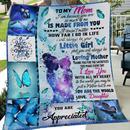 To My Mom Gift From Daughter Fleece Blanket, Mothers Day Blanket Gift