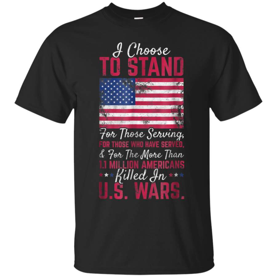 AGR American Flag USA T-Shirt I Choose To Stand Military Veteran