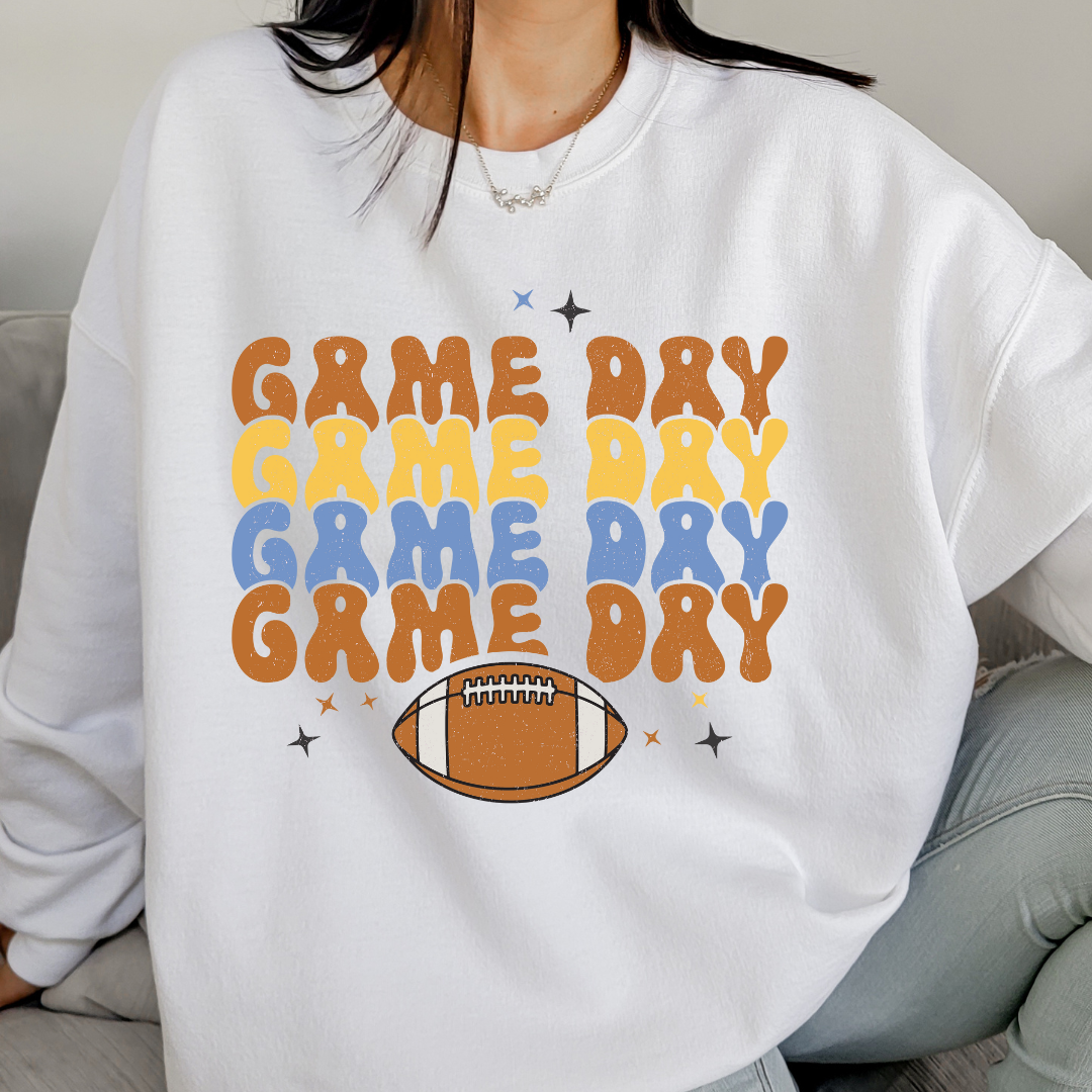 Gameday Groovy Orange Yellow Blue Sweatshirt