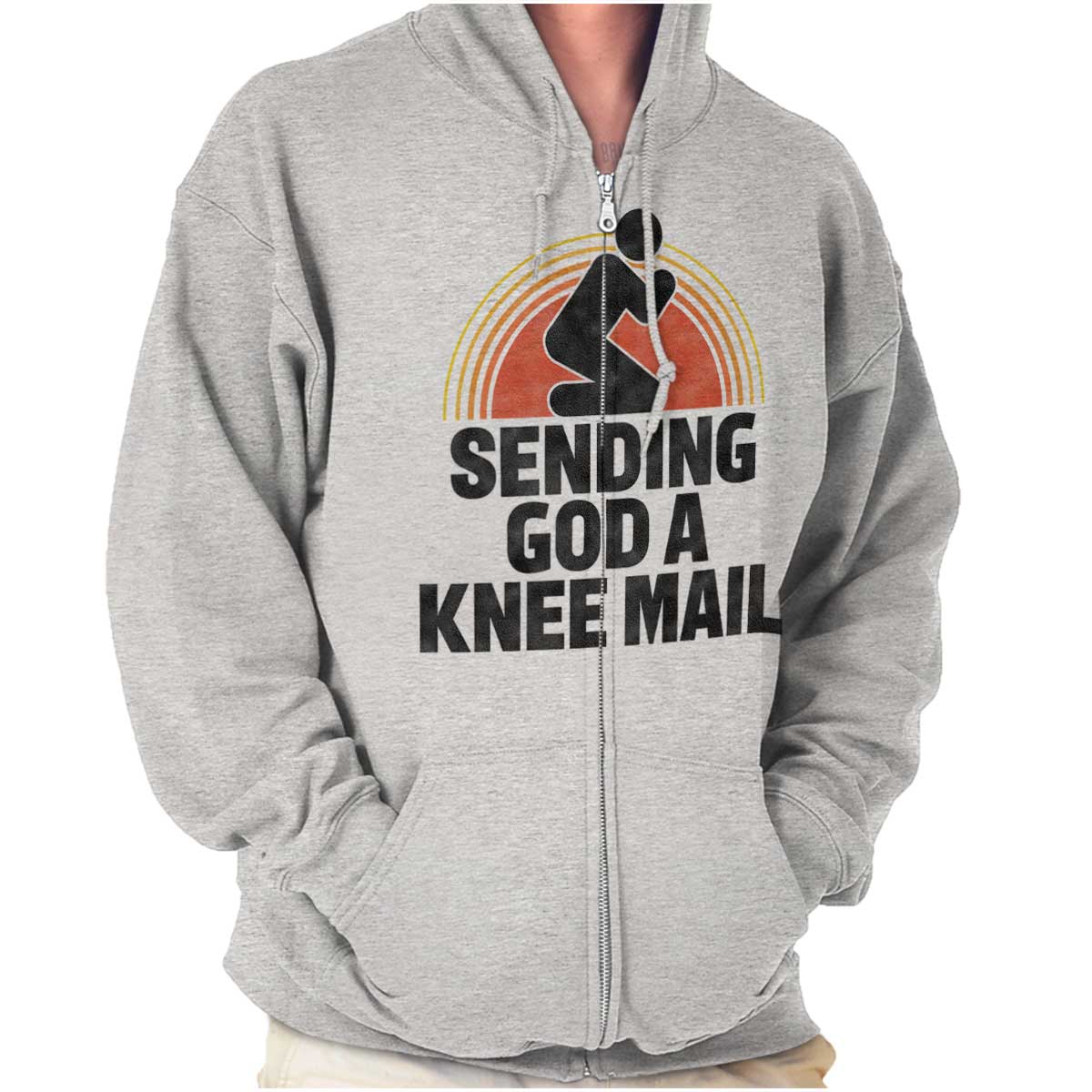 Sending God A Knee Mail Zip Hoodie