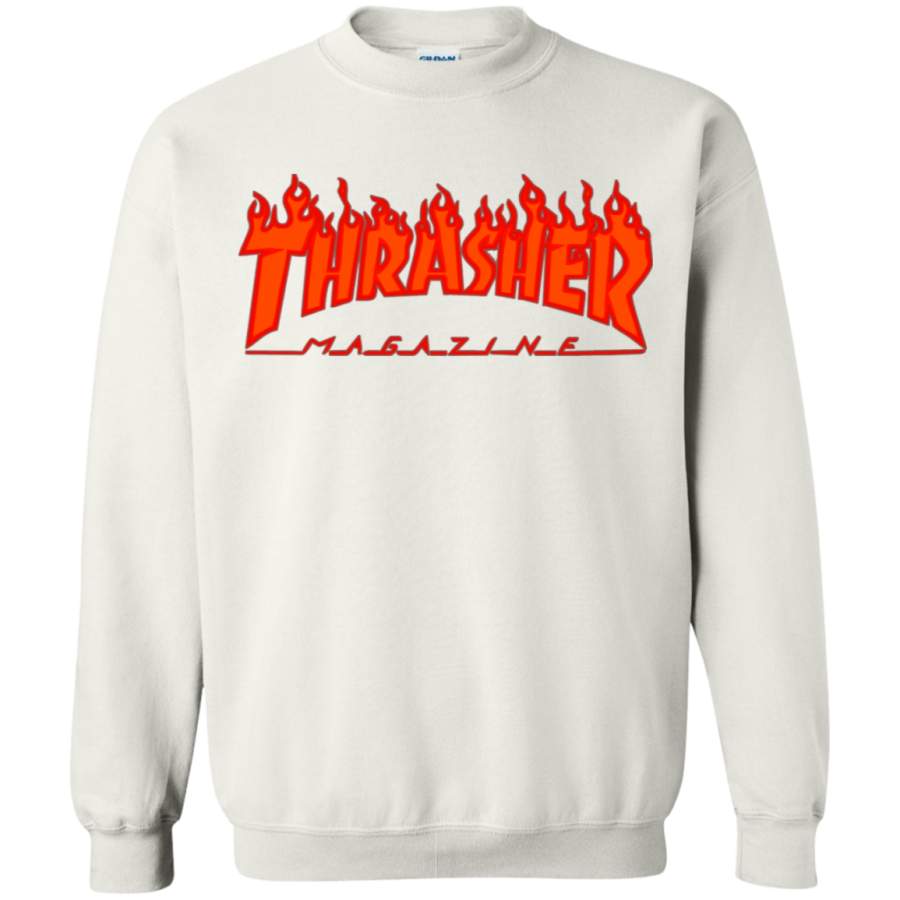 Thrasher Magazine Skateboarding Red Design Pullover Sweatshirt