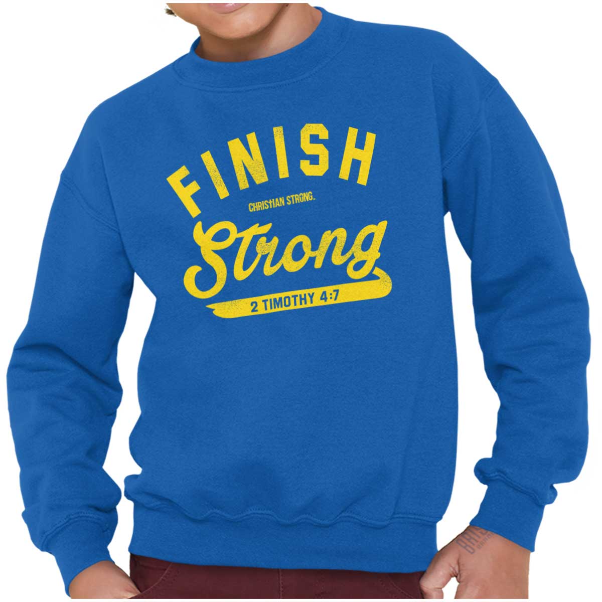 Finish Strong Scripture Youth Sweatshirt