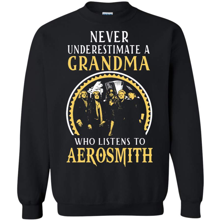 AGR Never Underestimate Grandma Who Listens To Aerosmith Sweatshirt