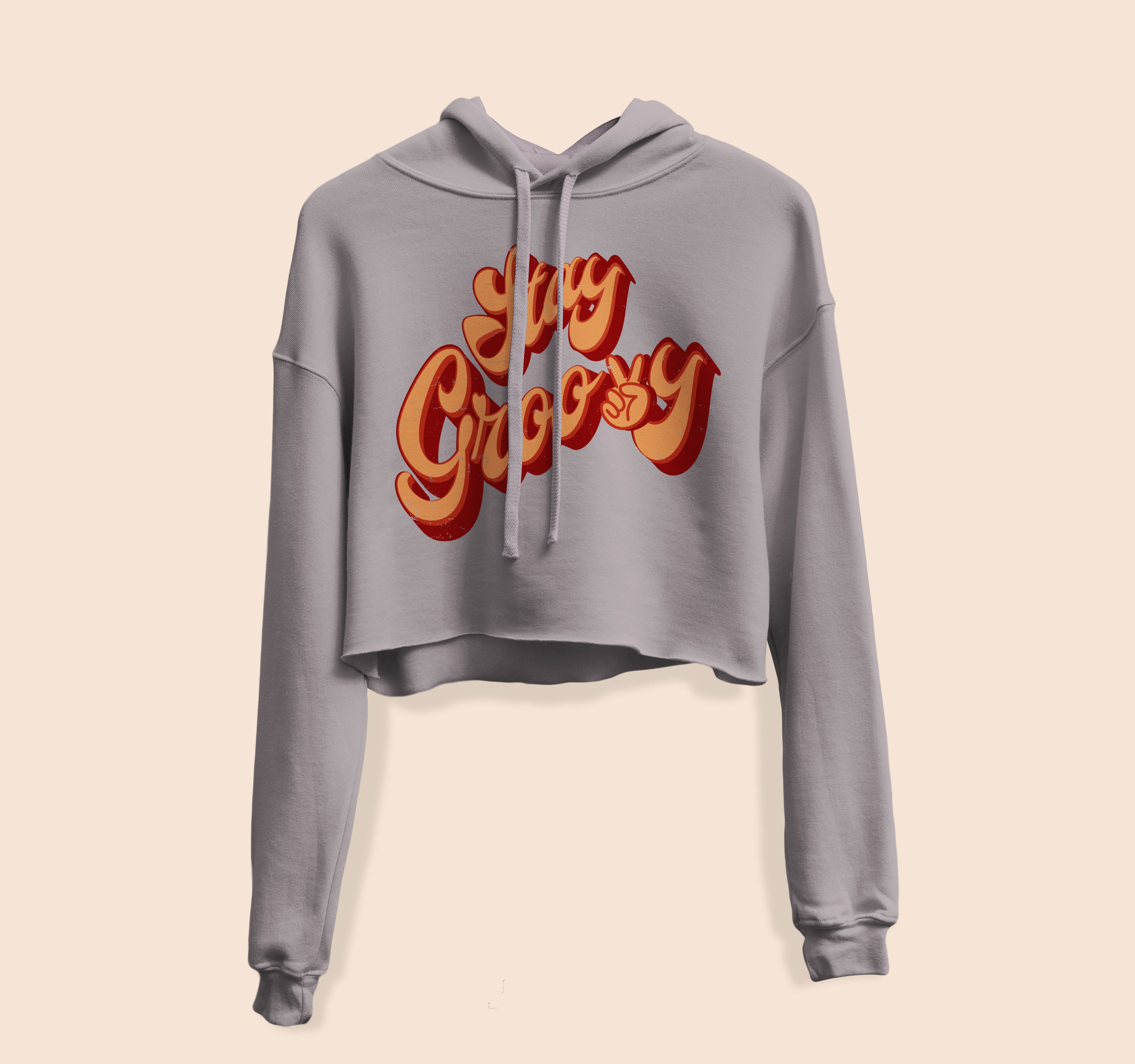 Stay Groovy Crop Hoodie