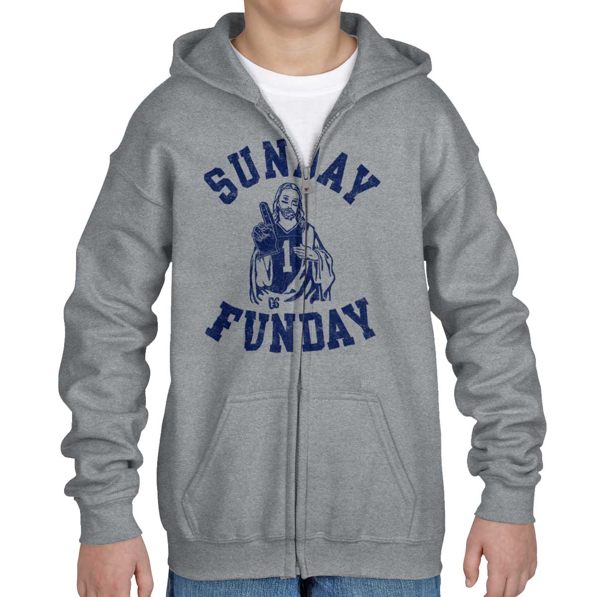 Jesus Sunday Funday Youth Zip Hoodie