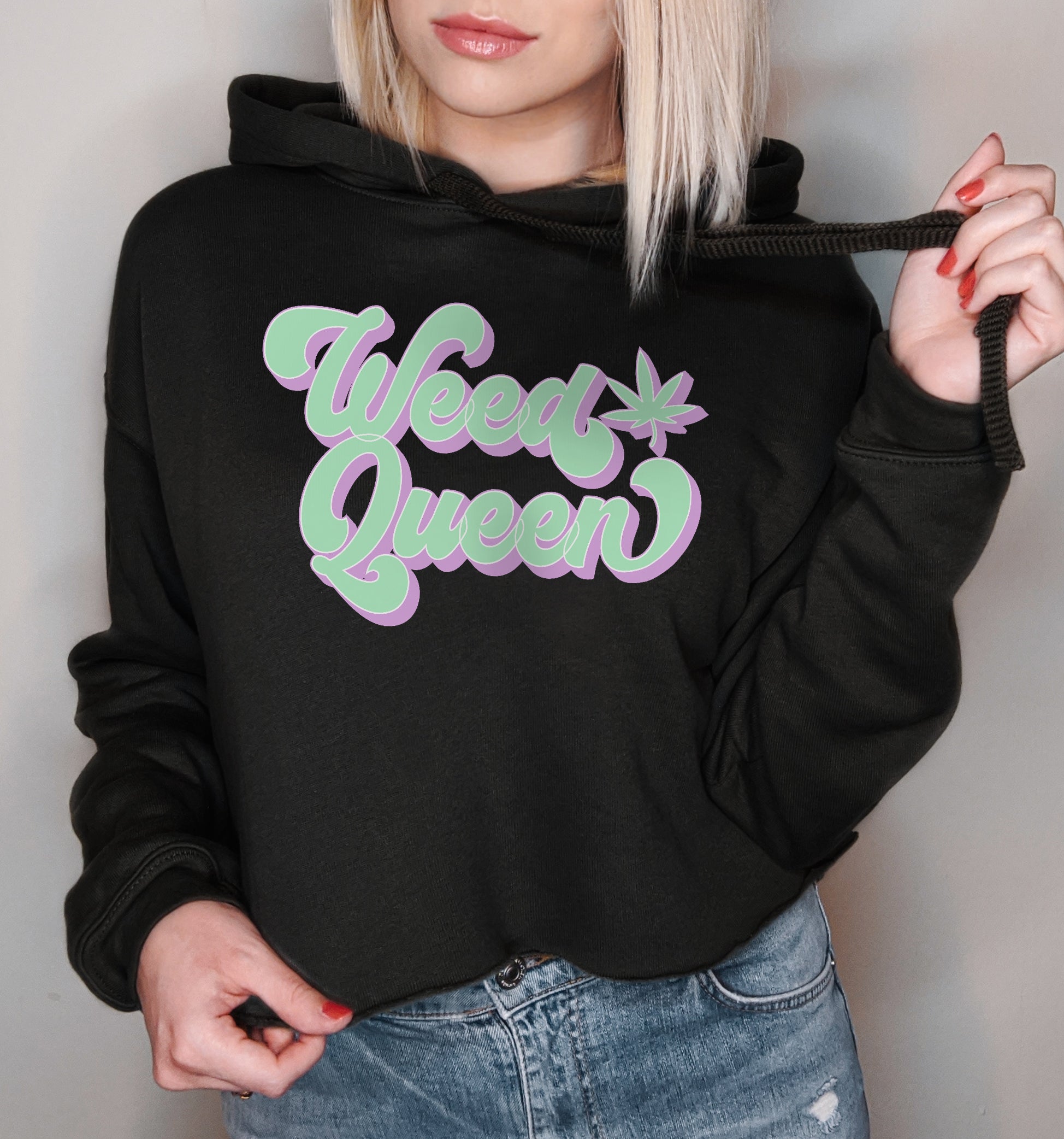 Weed Queen Crop Hoodie